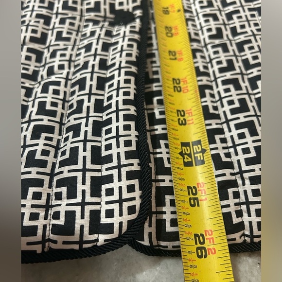 Silkland Pure Silk Jacket Geometric Black White Quilted Women’s M Artsy - Picture 8 of 11
